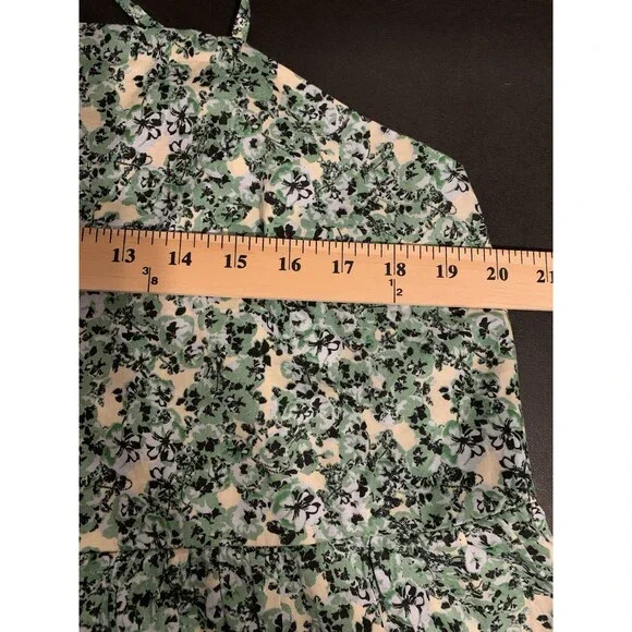 Ellos Womens Maxi Dress Plus Size L 18/20 Green Floral Boho Adjustable Straps - Picture 4 of 6